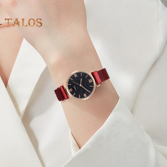 

Женские наручные часы на каждый день с кварцевым механизмом, круглым циферблатом, звездным небом, римскими цифрами, магнитным ремешком, сплавом, с функцией проверки времени, высокой точностью, женские наручные часы с функцией датирования, аналоговые розов