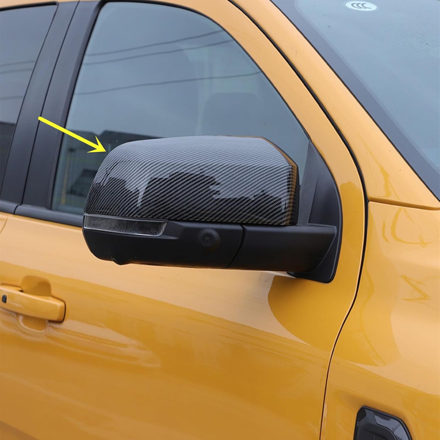 

New Door Exterior Rearview Mirror Cover Cap Trim for Ford Ranger 2024 2025 (Glossy Black) Carbon Fiber Style