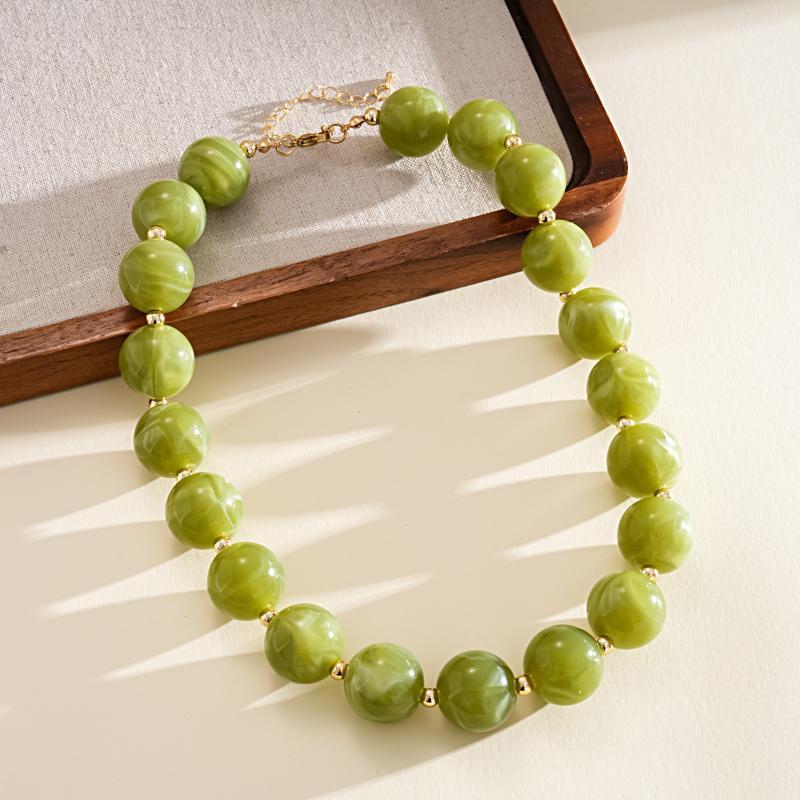 Bohemian Kleurrijke Acryl Kralen Choker Ketting Voor Vrouwen Mode Statement Sleutelbeen Ketting Esthetische Y2K Nek Sieraden
