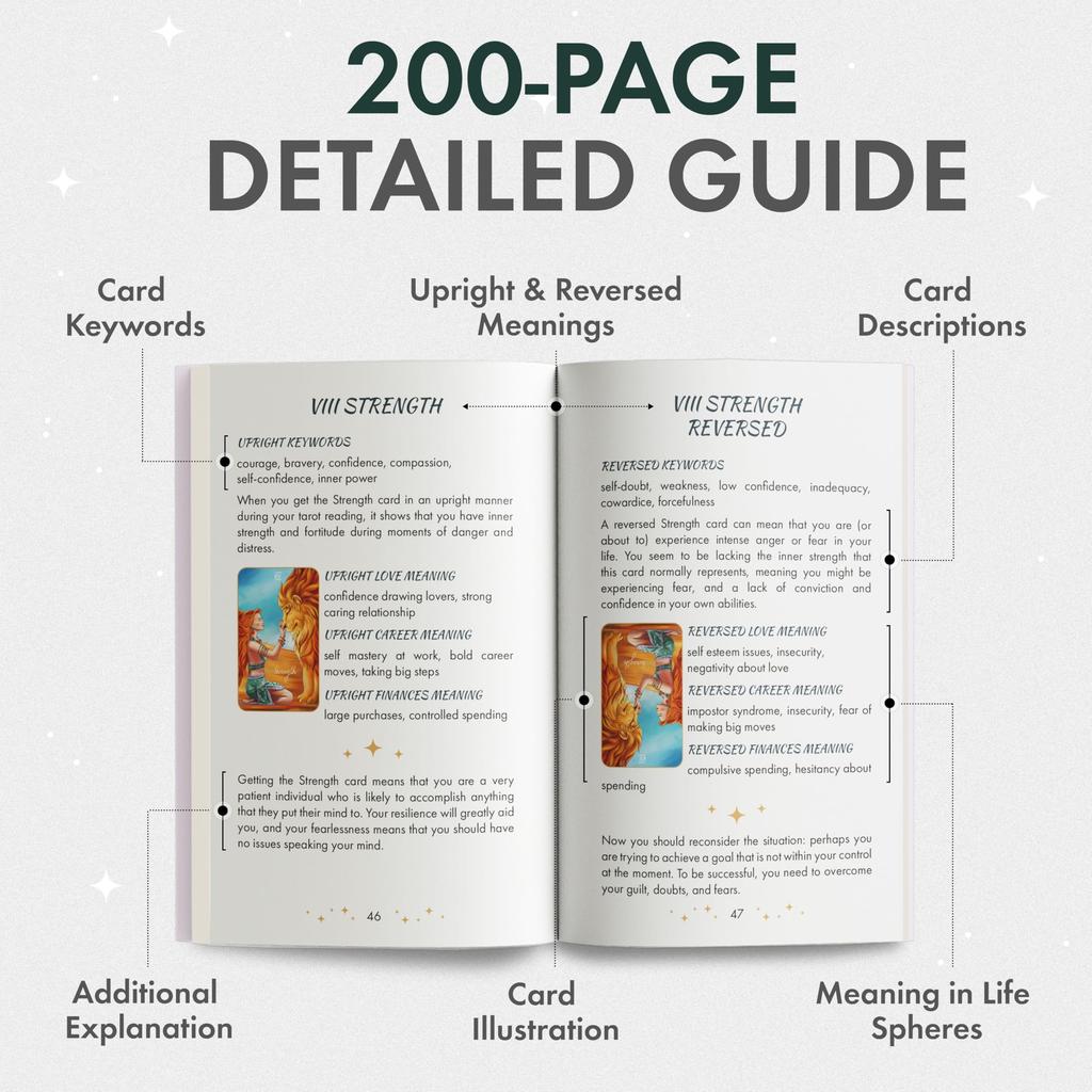 Wyspell Wild Reflections Tarot Tarot Cards with Beautiful Tarot Card Set for Beginners Cards Nature-Inspired Guidebook,