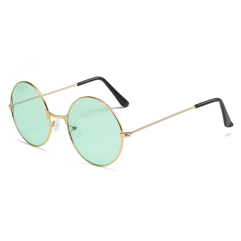 Retro Round Sunglasses with Ocean Lenses - Trendy Colorful Round Frame