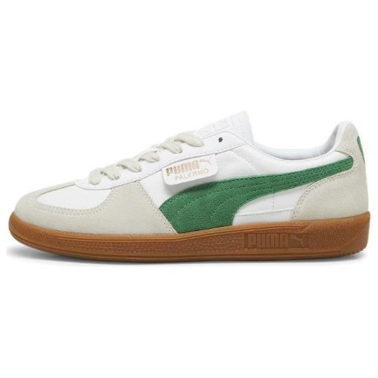 Puma Palermo Leather White Archive Green Gum Unisex Sneakers 396464-07