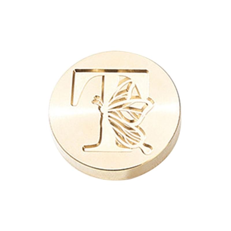 Butterfly Letter Pattern Wax Seal Stamp Head Metal Wax Stamp Head for Valentines Card Birthday Card Invitations Envelope