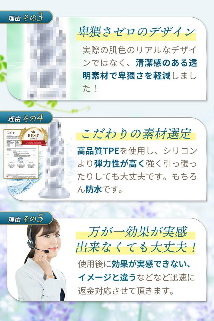 WHISIA Dildo for 1 Piece Women, Transparent, (L)