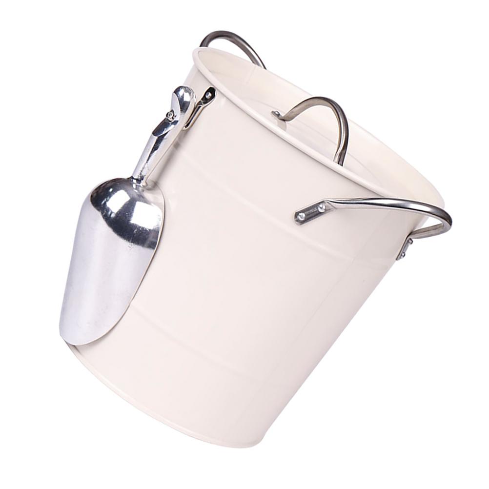 4.5L Thicken Galvanized Ice Bucket for Wine Beer Party with Ice Shovel and Long Lasting Powder Coating Cooler Bucket