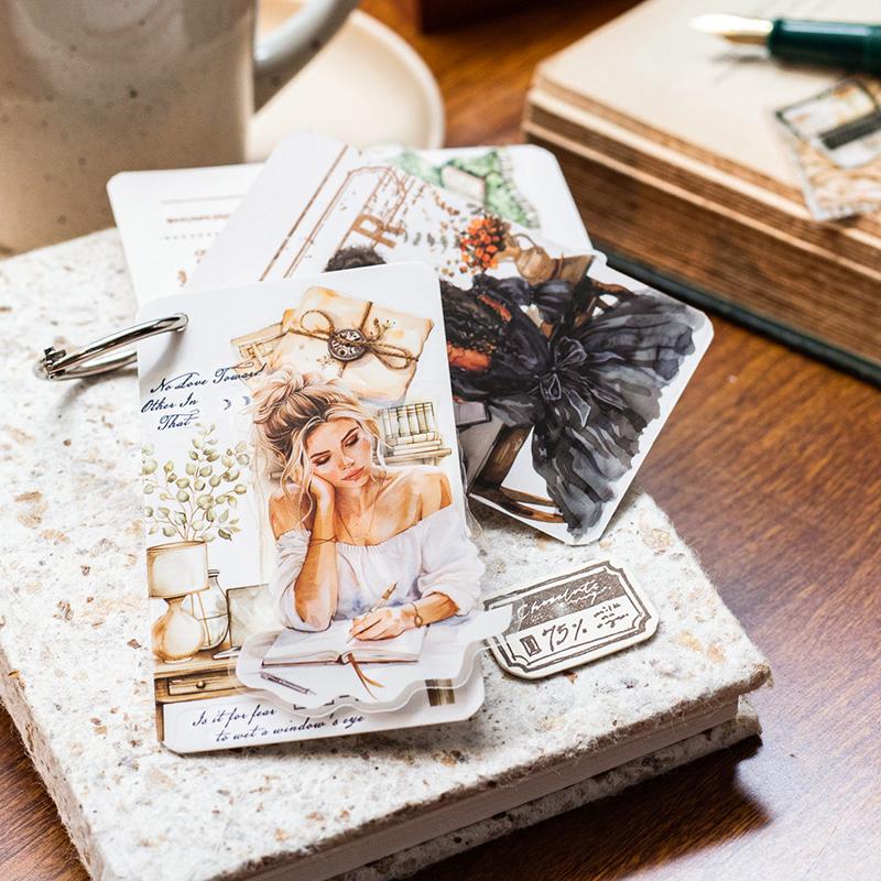 20 Stück/Los Planer Tages-Aufkleber Mädchen-Szenen-Aufkleber DIY Junk Journal Papieraufkleber Planer Dekoration Scrapbook-Aufkleber