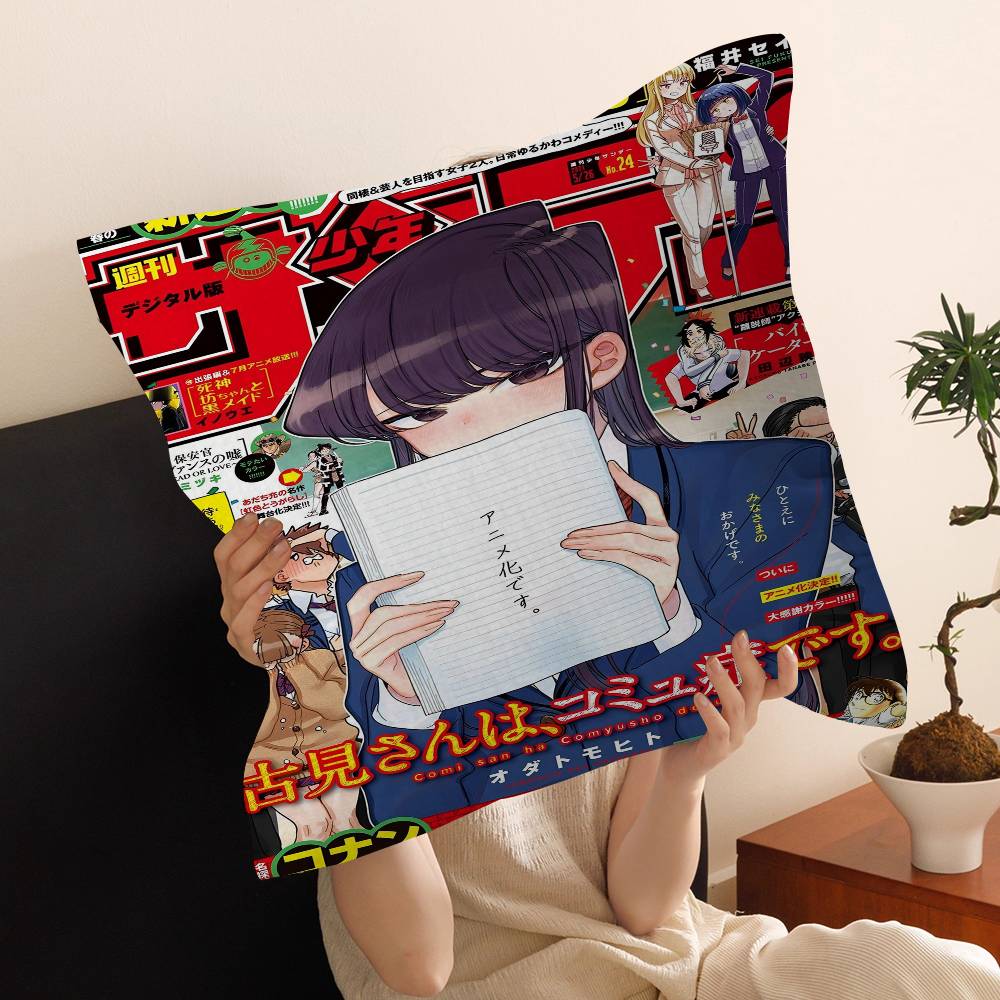 

Anime Komi San Wa Komyushou Desu Pillow Cushion Cover Pillowcase Living Room Sofa Home Decor Customized 30x30 cm