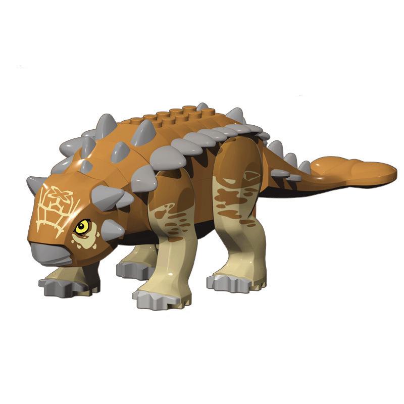 DIY MOC Chordates Jurassic Building Hard Lizard also known as Brown Ankylosaurus action figure Toy for children gifts no box