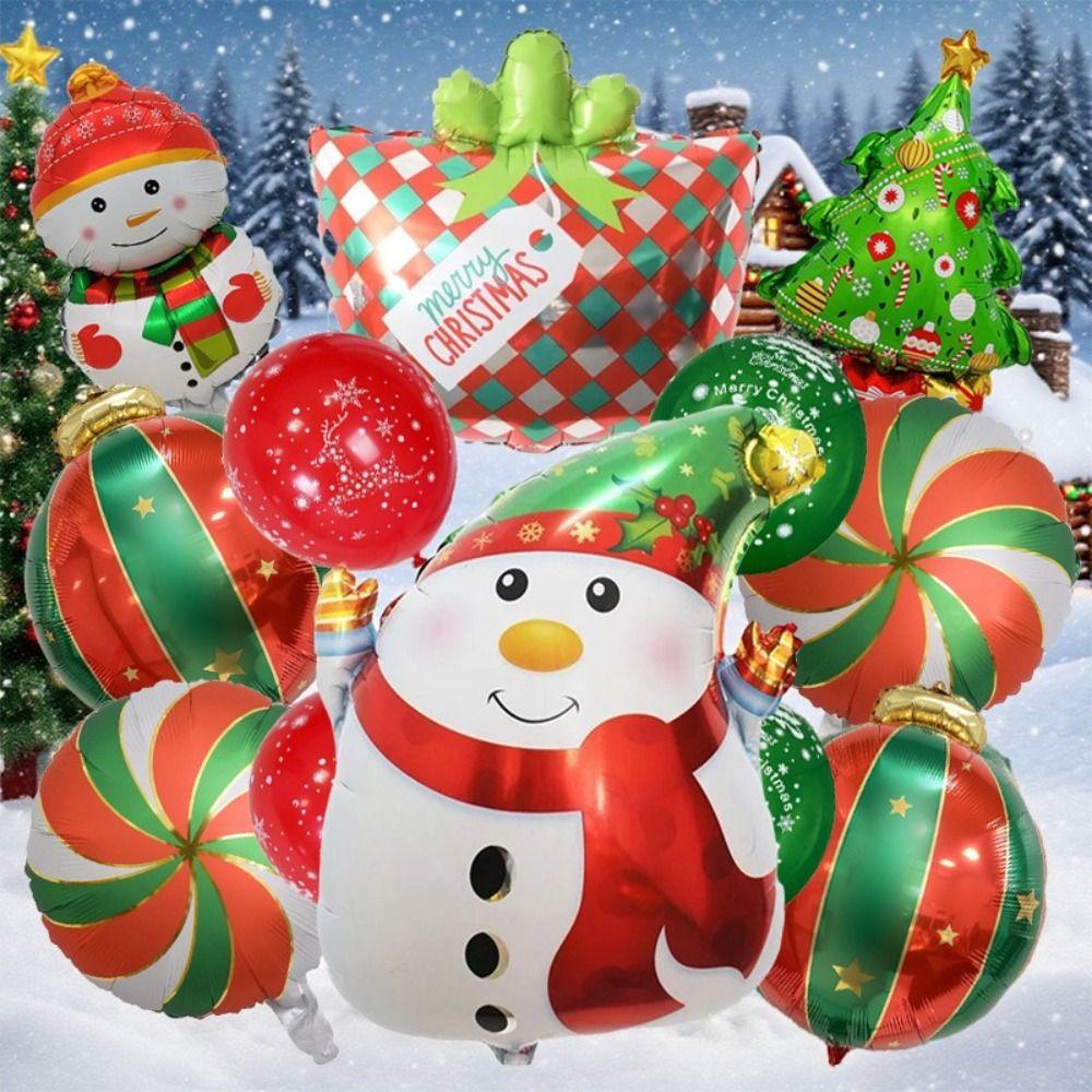 Aluminum Film Christmas Balloon DIY Inflatable Balloon New Xmas Foil Balloons  Kids Gift