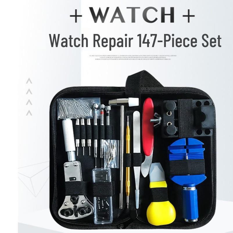 147-Piece Watch & Glasses Repair Kit with Case Opener and Battery Replacement Tools for Home Use