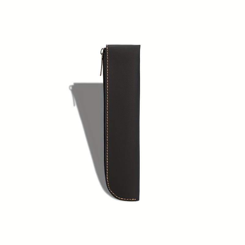 Versatile Zippered Pen Pouch - Desk Organizer for Pens, Markers & Makeup - Light Brown/Ivory