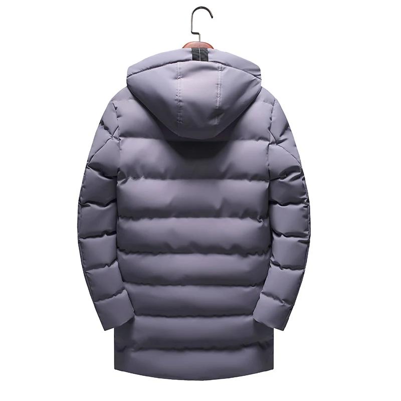 Winter Herren Dicke Warme Kapuzen Baumwolljacke Herren Lässiger Langer Mantel Koreanischer Stil Jugend Baumwollgepolsterter Mantel Normale Passform Übermantel