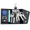 Portable Leather Keychain Men Women Housekeeper Key Holder Organizer Pouch Cow Split Car Key Wallet Key Case Mini Card Bag
