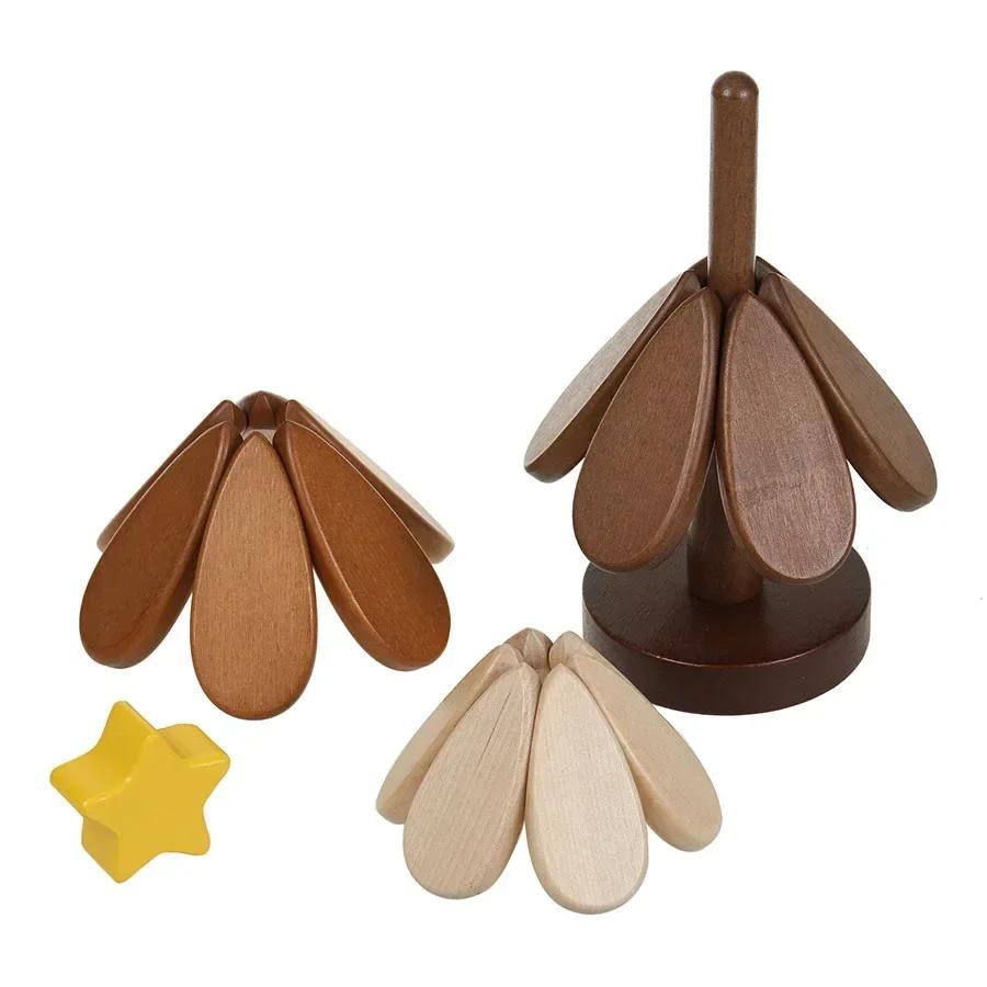 Christmas Tree Wooden Insulation Mat – Heat-Resistant Pot Mat for Dining Table & Holiday Home Decor