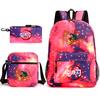 New schoolbag animation three-piece set heat transfer schoolbag small shoulder pencil bag primary and secondary school students backpack