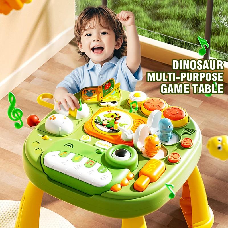 Non-Toxic Dinosaur Piano Puzzle Game Montessori Busy House Other Educational Toys Baby Sensory Busy Board Toys For Toddler Christmas Gifts