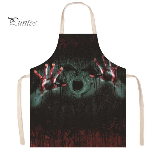 Novelty Barbecue Apron Halloween Butcher with Realistic Blood Stain, Washable Protective Work Apron, Funny Prank Gift Horror Costume Prop for Cosplay
