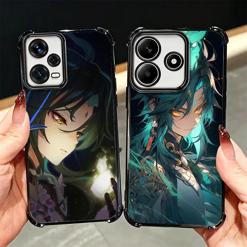 Genshin Impact Xiao Plating Phone Case For Xiaomi Redmi Note 14 15 Pro Plus 13 12 11 11S 11T 10 9S 9 5G Anti-Fall Airabag Cover