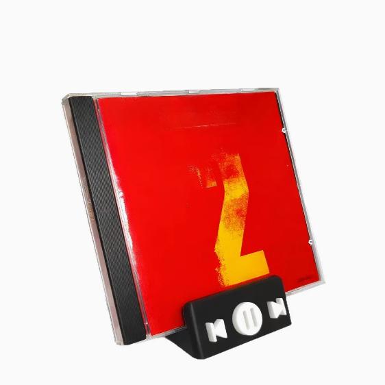 Creative 3D Printed Desktop Record Display Stand, Dual-Purpose CD & Vinyl Storage Organizer, Modern Home Table Decoration