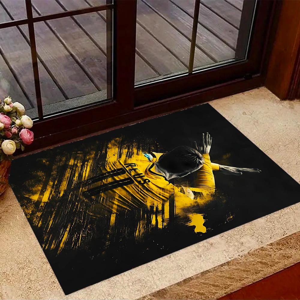 Ronaldo's Legacy In Red Themed Anti-Slip Rugs - Polyester Home Decor, Suitable for Bedrooms, Living Rooms, Doorways, Studios, and Decorations