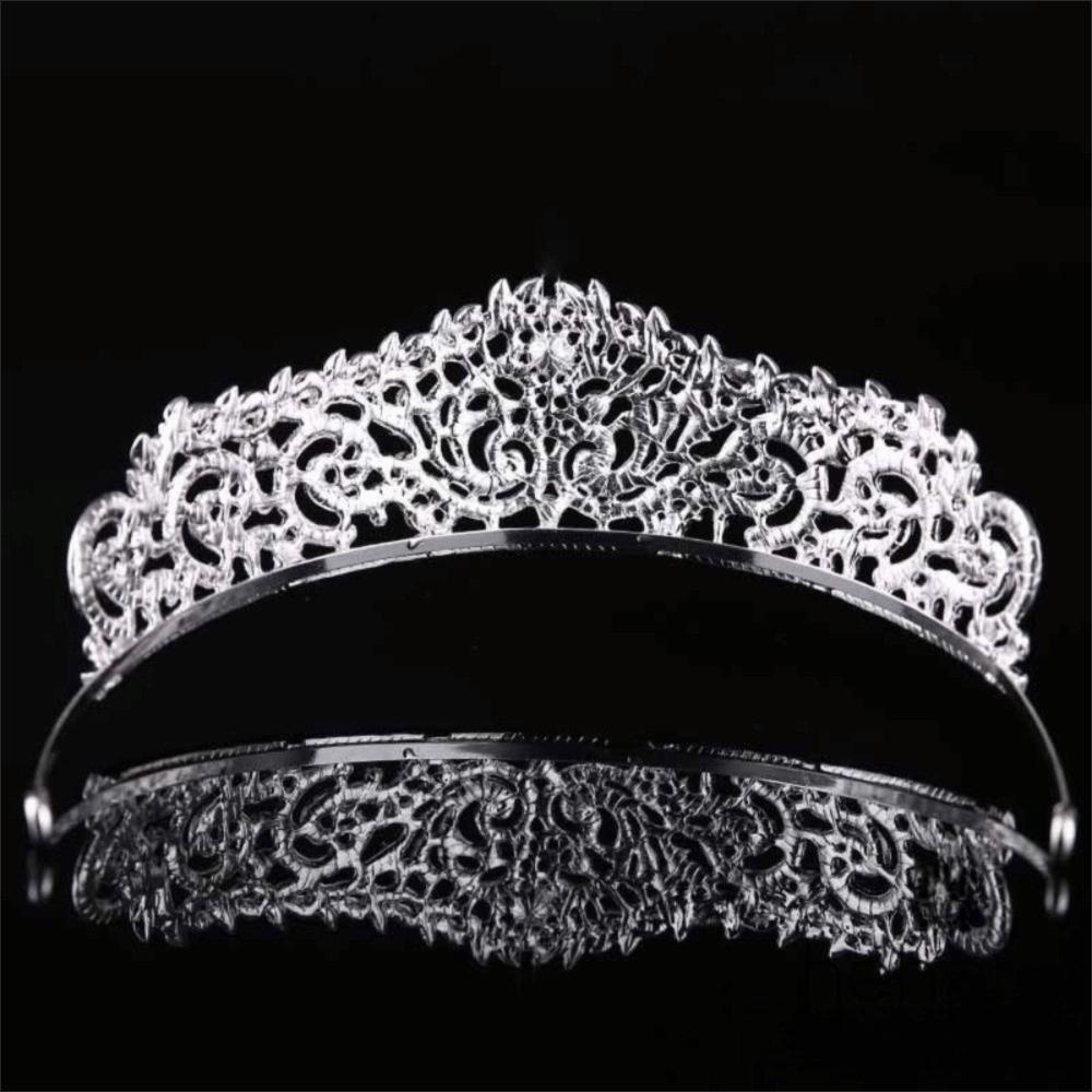 Baroque Rhinestone Tiara Zinc Zinc Alloy Crown Hair Accessory Exquisite Princess Crown  Girls