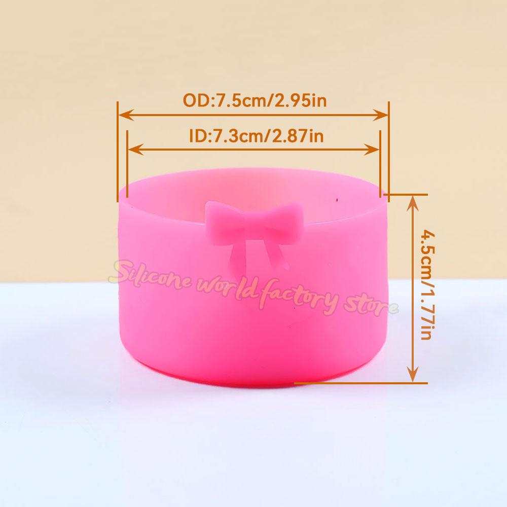 

SW Cartoon Animal Bow 7.5CM Silicone Cup Bottom Cover For Stanley 40oz Tumbler Protective Water Bottle Sleeve Anti-slip Cup Boot рожевий червоний колір