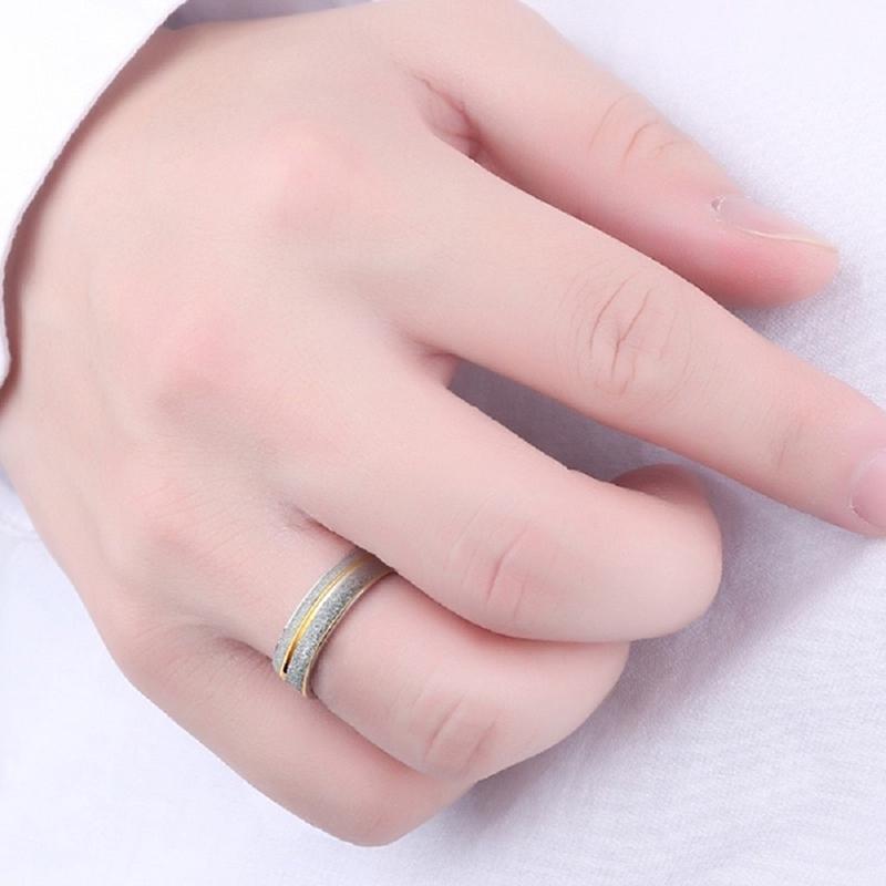 Buy Frosted Rhinestone Couple Rings Stainless Steel Ring Inlaid Diamond