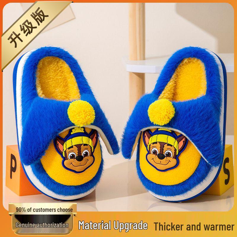 Paw Patrol Kinder rutschfeste Winter-Fellhausschuhe - Warm Baumwolle für Jungen & Mädchen