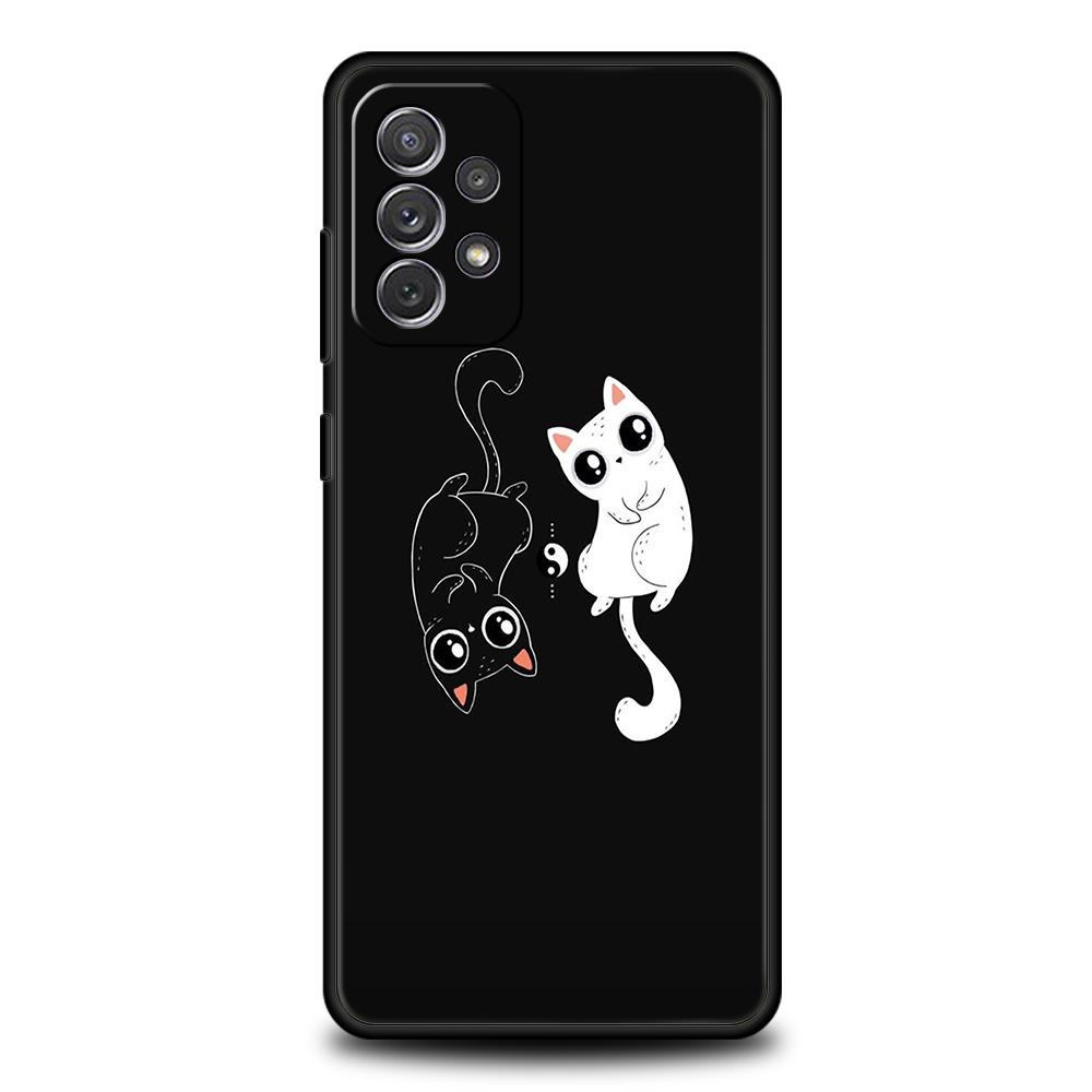 Cartoon Cat Phone Case for Samsung Galaxy A13 A14 A54 A73 A34 A51 A71 A22 A23 A32 A52 A01 A11 A21S A31 A41 Soft Shell Capas Bags