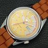 REFURBISHED VINTAGE SEIKO 5 AUTOMATIC 6309A JAPAN MENS YELLOW WATCH a441133-d