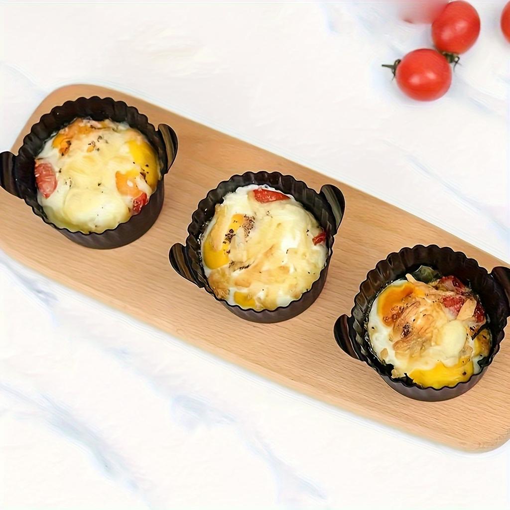 3-piece black silicone air fryer baking small cake tray multi-functional kitchen accessory, suitable for healthy cooking