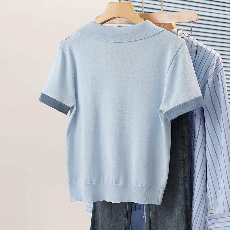 Sibashi Women's Embroidered Polo Knit T-Shirt
