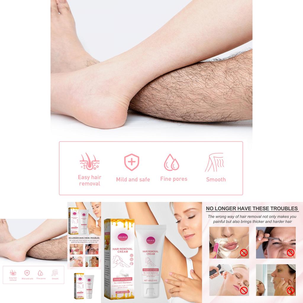 Crème d'épilation douce Eelhoe Pour une peau lisse et hydratée Idéale pour le visage et le corps