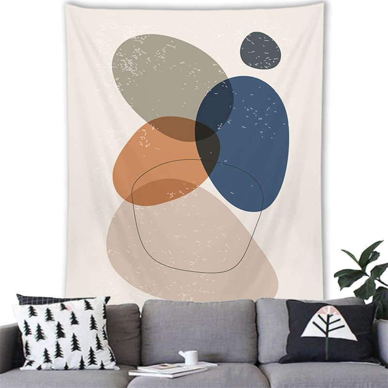 Nordic Marmorino Minimalist Landscape Digitalprinted Polyester Tapestries Living Rooms Bedrooms Macrame Wall Hanging Room