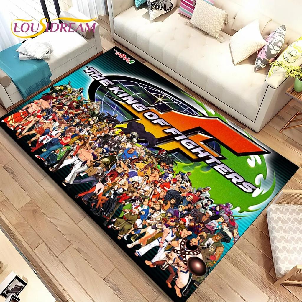 3D King of Fighters Retro Game Gamer Area Rug,Carpet Rug for Home Living Room Bedroom Sofa Doormat Decor,Kids Non-slip Floor Mat