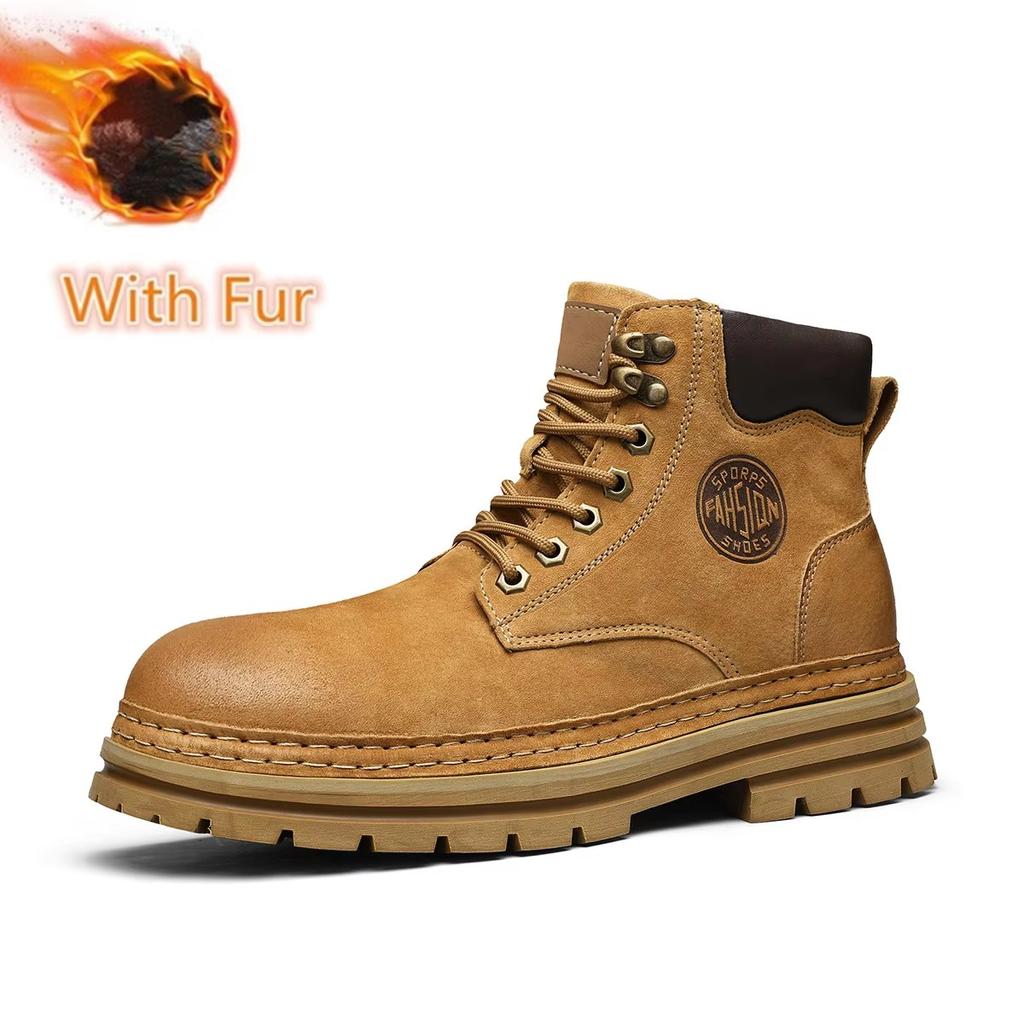 Mode Lederschuhe Herrenstiefel High Top Mode Motorrad Lederschuhe Outdoor Herren Klassische Sneaker Stiefel Schnürstiefel Herren Stiefeletten