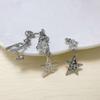 Fashion Sliver Asymmetric Star Chain Integrated Tassels Earring for Women 2023 Trend Crystal Drop Earring Y2K Jewelry