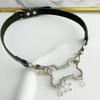 European American Style Leathers Collar Trend Punk Bone Pentagrams Neck Bands Adjustable Length Neckchain Accessories