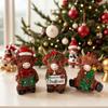 3pcs Christmas Highland Cattle Statues Cute Highland Cow Resin Sculpture Decorations Accessories Christmas Gifts
