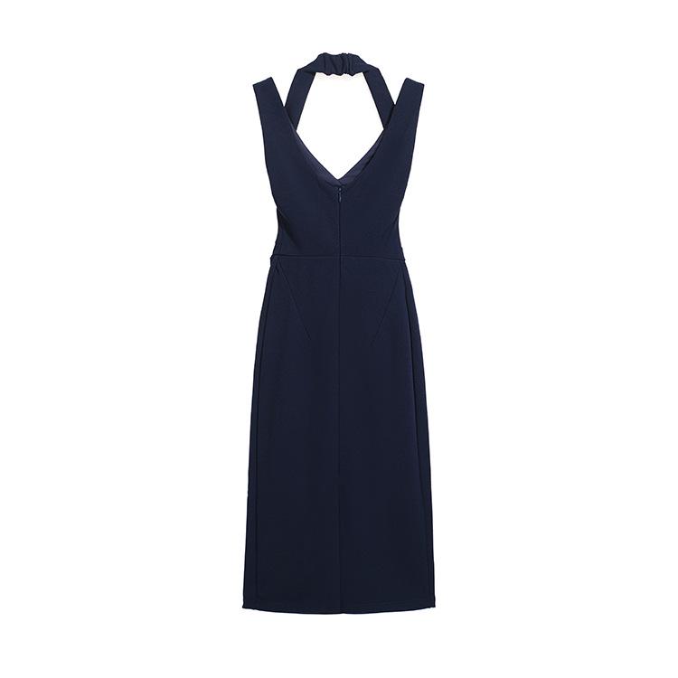 Spring/Summer 2026 Stylish Halter V-Neck Slim Fit Hip-Hugging Dress for Women