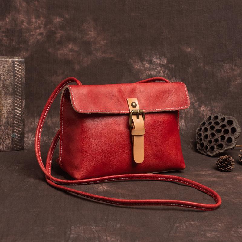 Top Selling Upgraded Cowhide Women's Bag, Handmade Vegetable Tanned Leather Small Bag, Women's Tree Cream Leather Retro Soft Shoulder Bag SG018