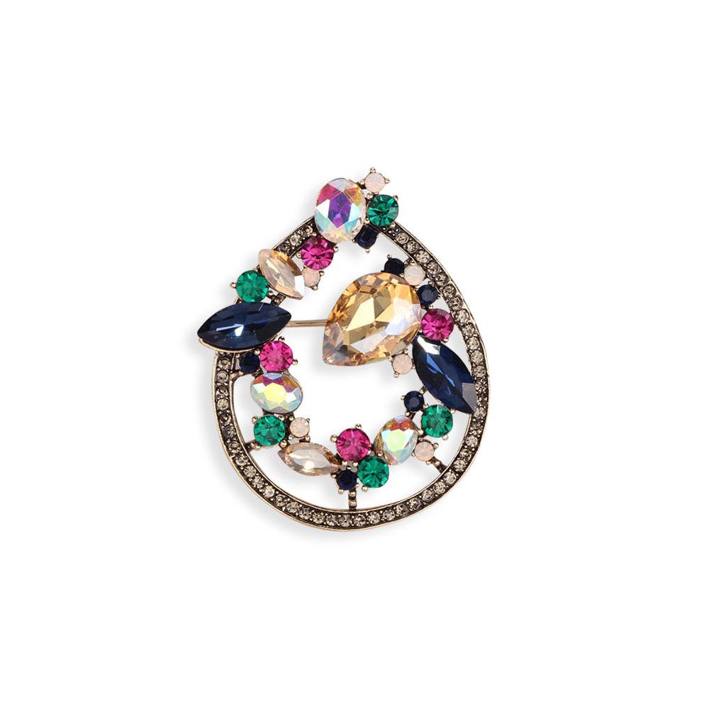 SKEDS Women Girls Luxury High-end Flower Crystal Brooches Pin Elegant Lady Classic Exquisite Rhinestone Shiny Decoration Badges