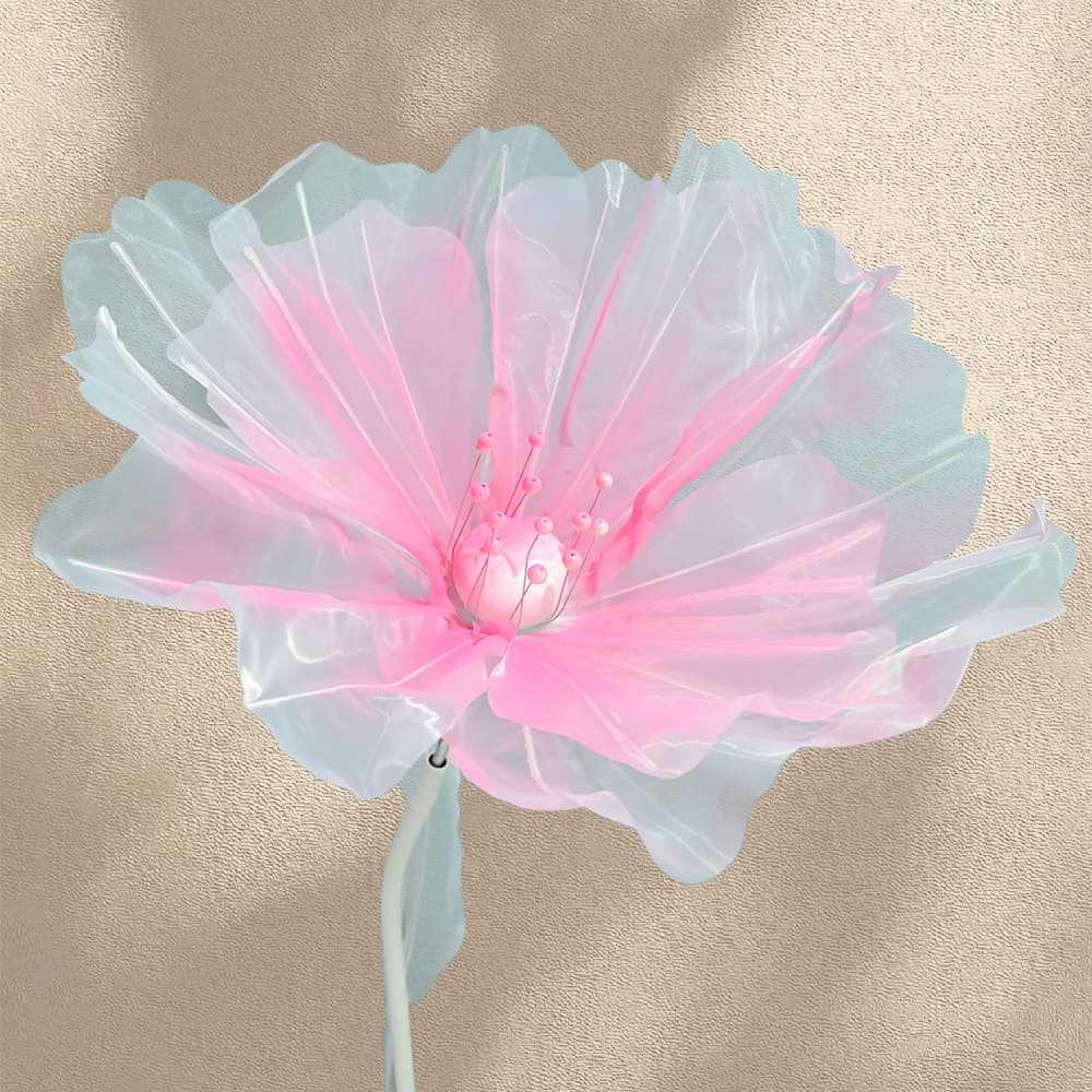 Silk Filigree Net Flower Simulation - Decorative Dried Flower Display for Floor-to-Ceiling Windows