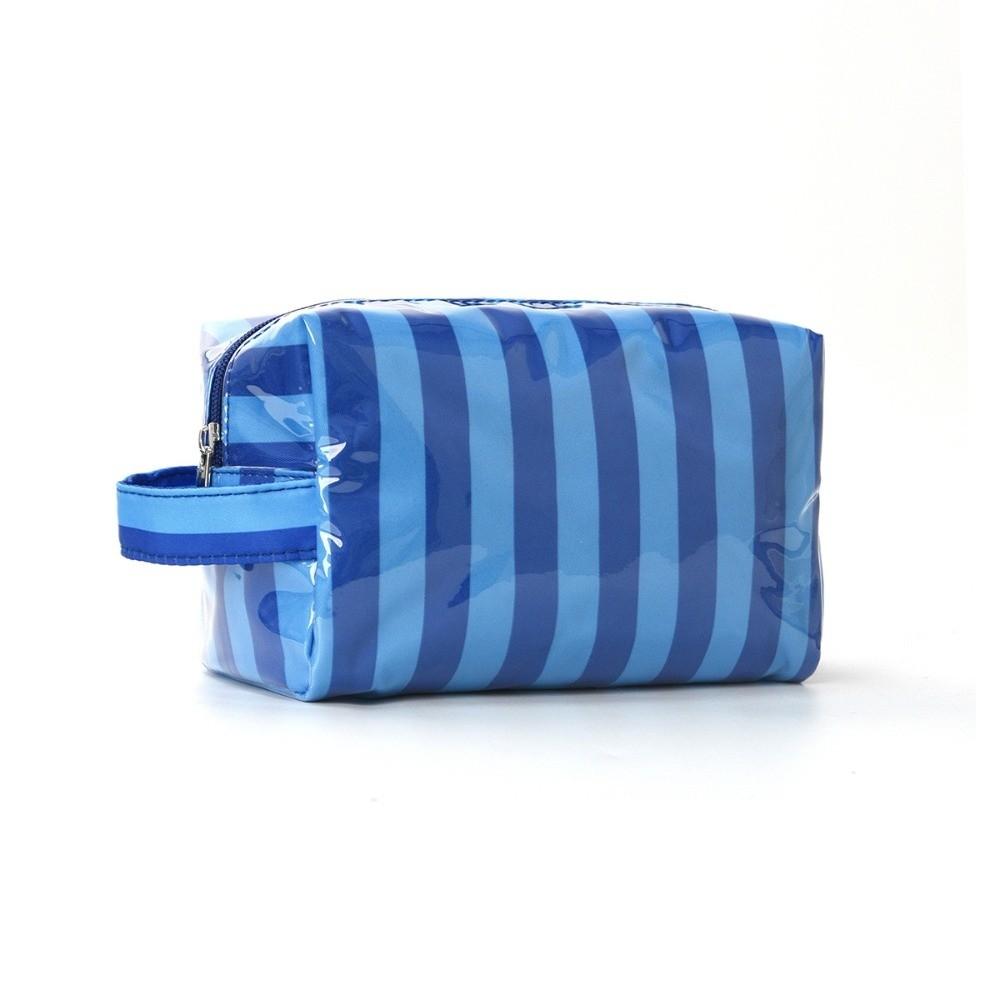 Pink Travel Cosmetic Storage Bag Large Capacity Toiletry Storage Bag Striped Toiletry Bag  Women Dark Blue