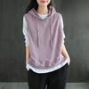 Women's Hooded Sleeveless Knit Vest Loose Fit Casual Cotton Pullover Tank Top