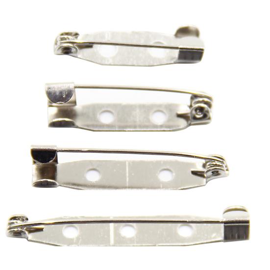 100Pcs Practical Alloy Brooch Bar Backs Safety Pins with Holes for