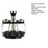 7-Piece Spice Jar Set Rotating Glass Seasoning Bottles with Lids Storage Rack for Salt Sugar Pepper Kitchen Counter Organizer