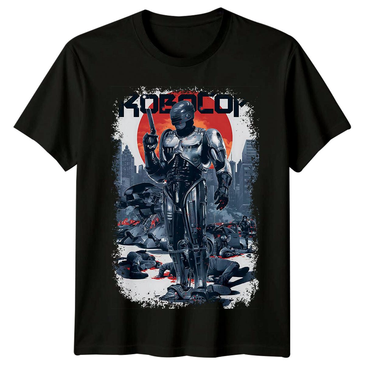 Робокоп (1987) Футболка 100% хлопок в стиле киноплаката Мужские футболки Топ Ретро футболка Унисекс XL