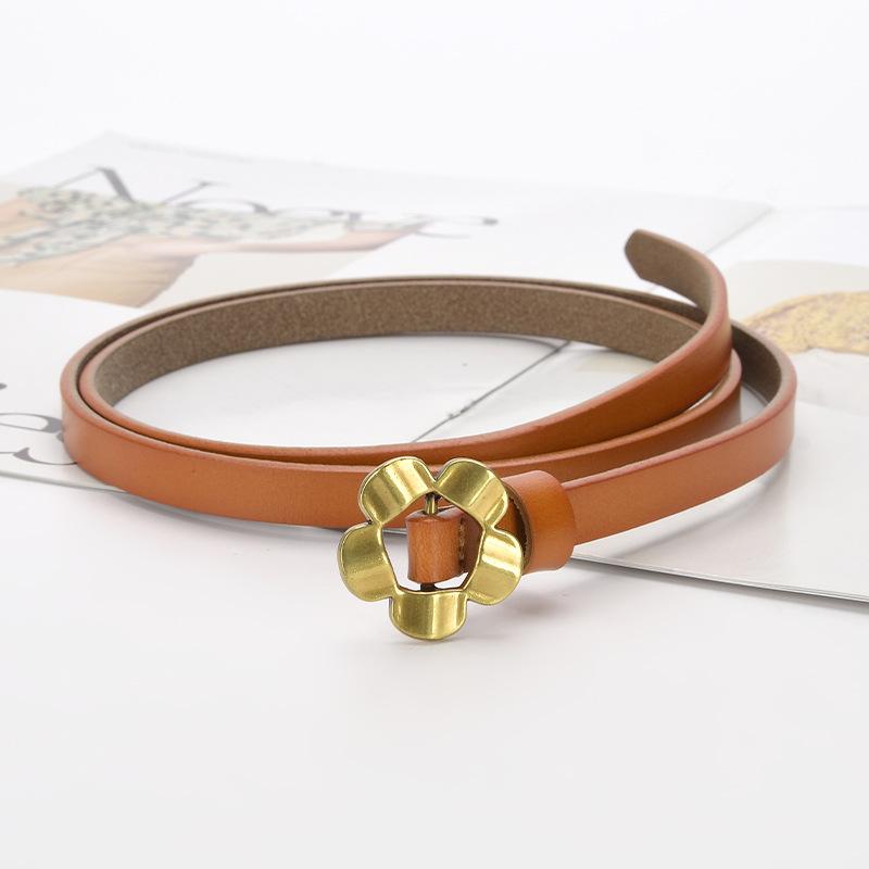 Fashionable and Versatile Decorative Sunflower Thin Belt for Women Ins Style Belt with Dress Waist Slimming and Trendy