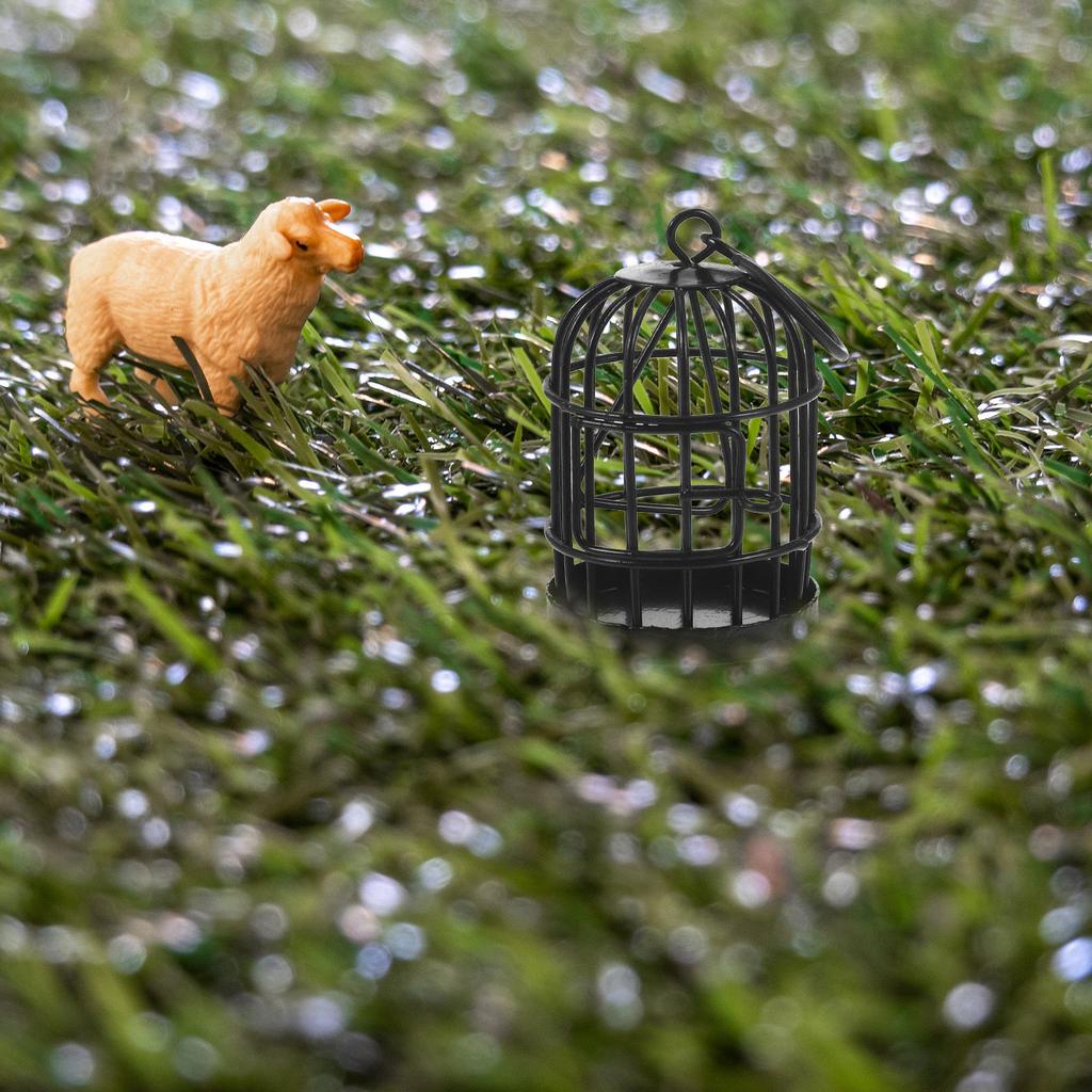 Miniature Iron Birdcage Vintage Hanging Decoration Compact Small Birdcage for Bonsai Micro Landscape Garden Ornament